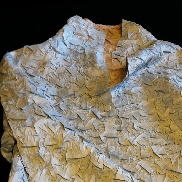 Easy Travel  Button down Crinkle Shirt L - Picture 2 of 3